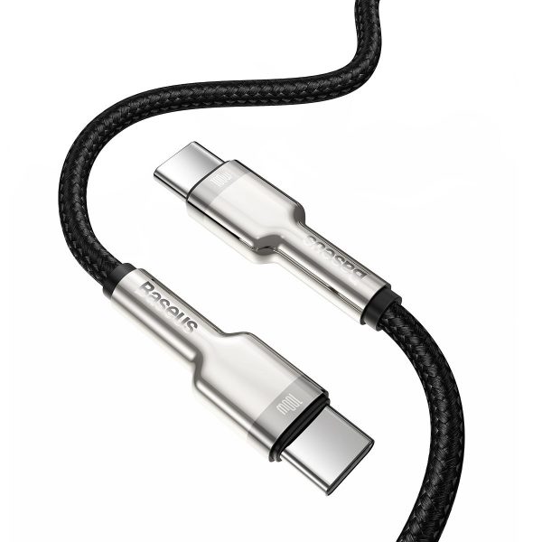 Cable USB-C to USB-C Baseus Cafule, 100W, 1m (black) - Image 3