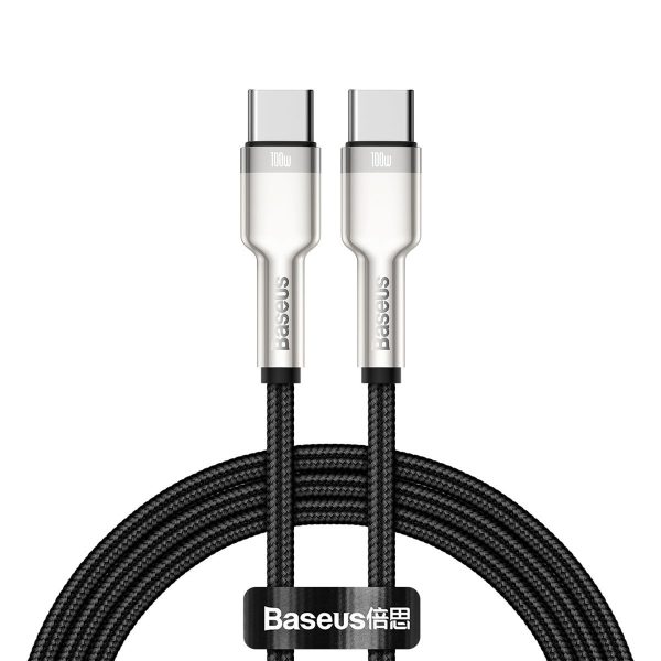 Cable USB-C to USB-C Baseus Cafule, 100W, 1m (black) - Image 2