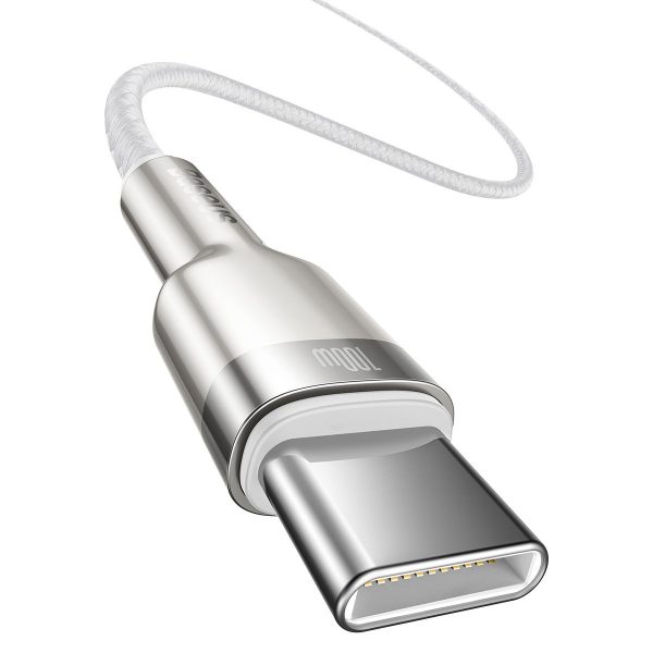 Cable USB-C to USB-C Baseus Cafule, 100W, 1m (white) - Image 3