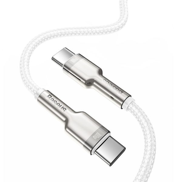 Cable USB-C to USB-C Baseus Cafule, 100W, 1m (white) - Image 4