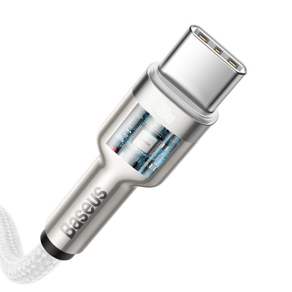 Cable USB-C to USB-C Baseus Cafule, 100W, 1m (white) - Image 5