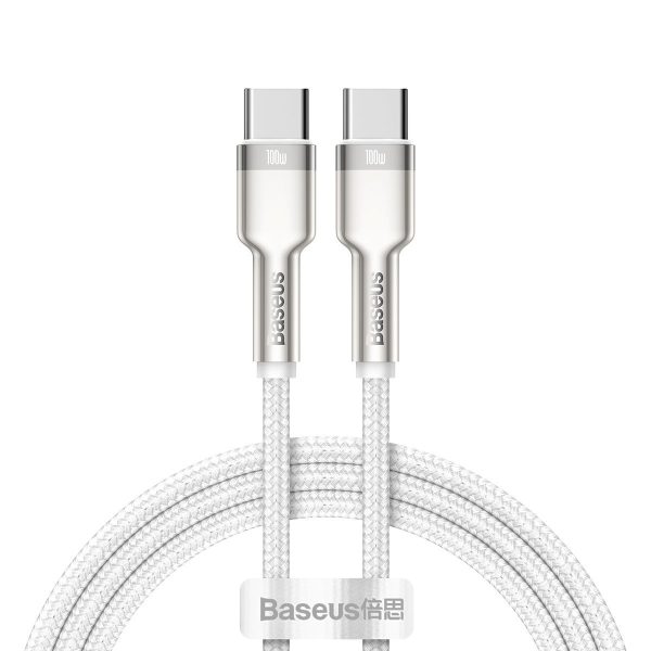 Cable USB-C to USB-C Baseus Cafule, 100W, 1m (white) - Image 2