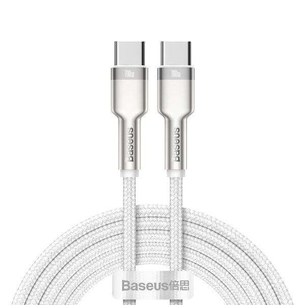 Cable USB-C to USB-C Baseus Cafule, 100W, 2m (white) - Image 2