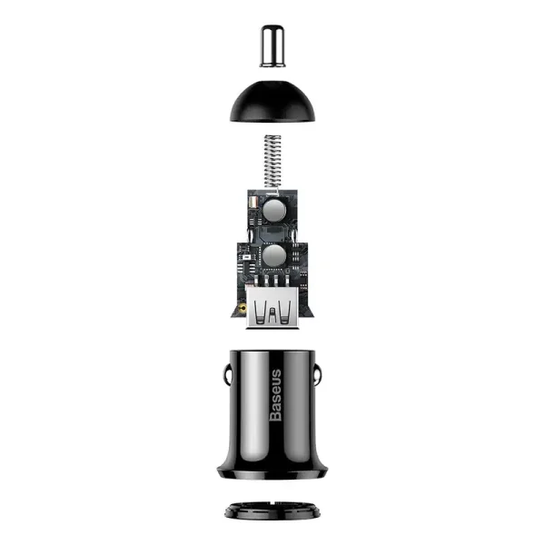 Ładowarka samochodowa Baseus Grain Pro 2x USB 4.8A (czarna) - Image 4