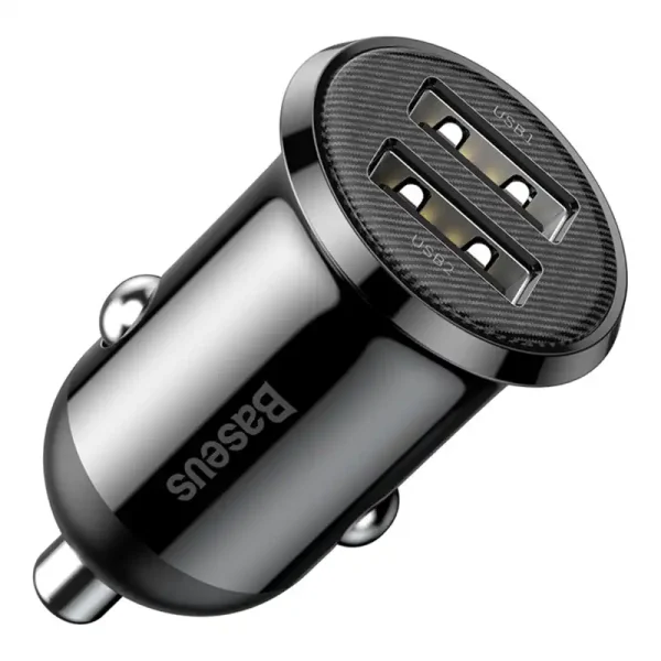 Ładowarka samochodowa Baseus Grain Pro 2x USB 4.8A (czarna) - Image 3