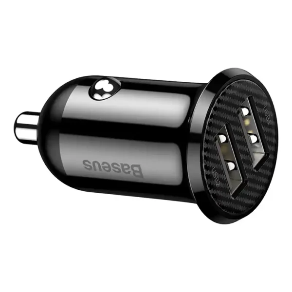 Ładowarka samochodowa Baseus Grain Pro 2x USB 4.8A (czarna) - Image 6