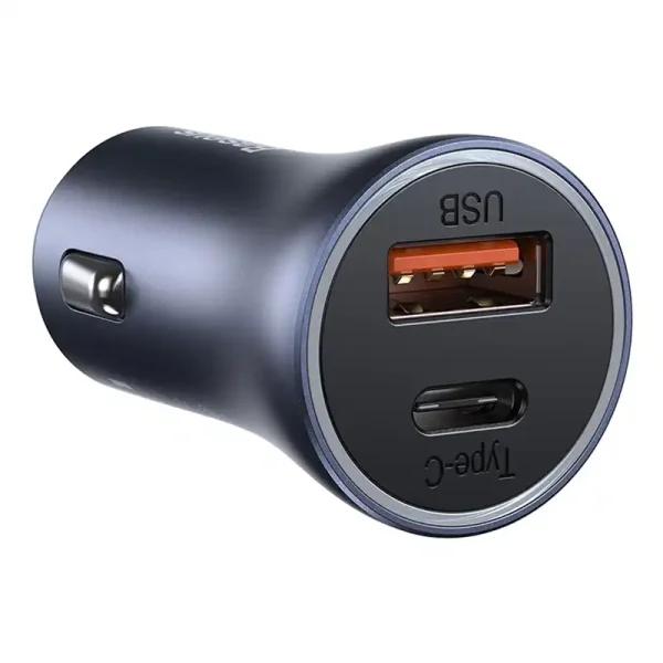 Ładowarka samochodowa Baseus Golden Contactor Pro, USB + USB-C, QC4.0+, PD, SCP, 40W (szara) - Image 5