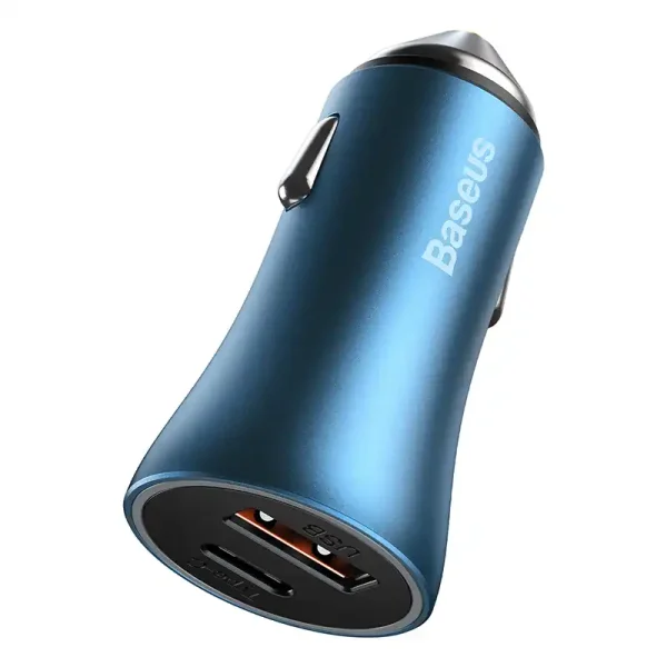 Baseus Golden Contactor Pro car charger, USB + USB-C, QC4.0+, PD, SCP, 40W (blue) - Image 4