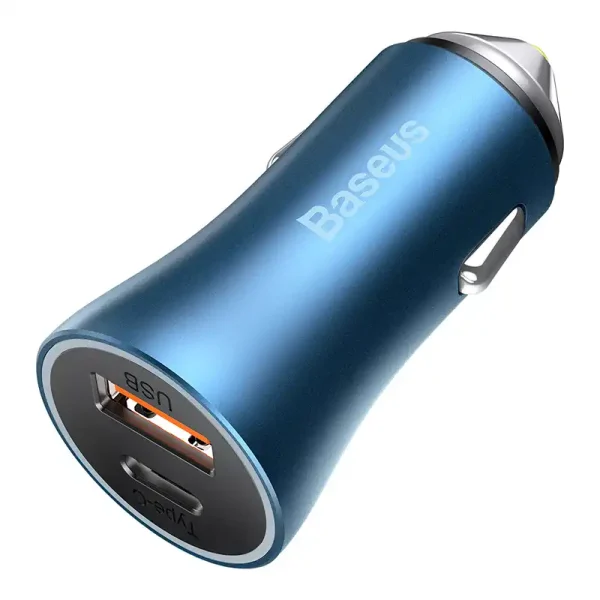 Baseus Golden Contactor Pro car charger, USB + USB-C, QC4.0+, PD, SCP, 40W (blue) - Image 2