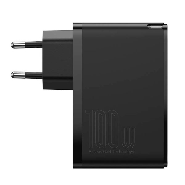 Travel Charger Baseus GaN2 Pro Quick  2x USB + 2x USB-C, 100W, EU (Black) - Image 2