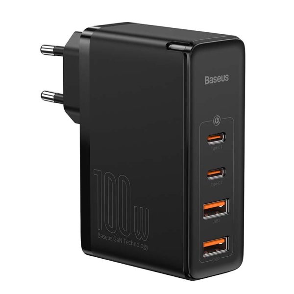 Travel Charger Baseus GaN2 Pro Quick  2x USB + 2x USB-C, 100W, EU (Black) - Image 4