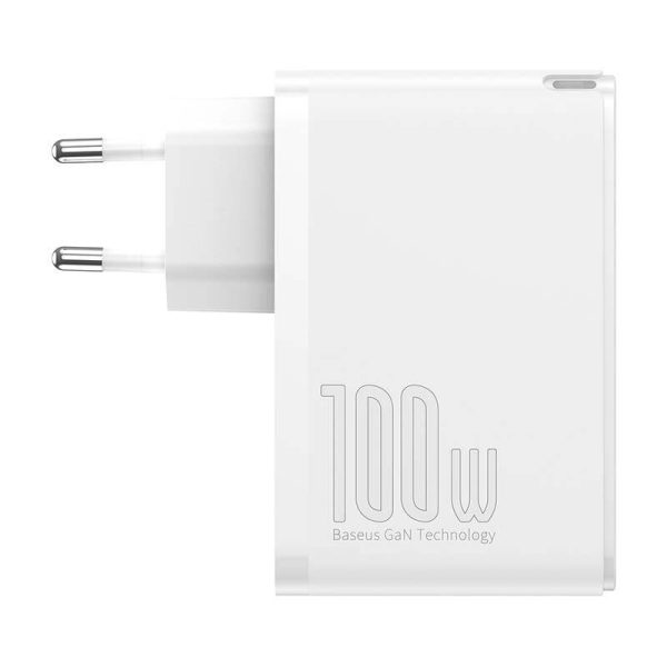Travel Charger Baseus GaN2 Pro Quick  2x USB + 2x USB-C, 100W, EU (white) - Image 4