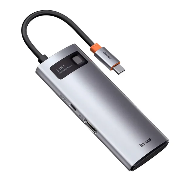 Hub 5in1 Baseus Metal Gleam Series, USB-C to 3x USB 3.0 + HDMI + USB-C PD - Image 5
