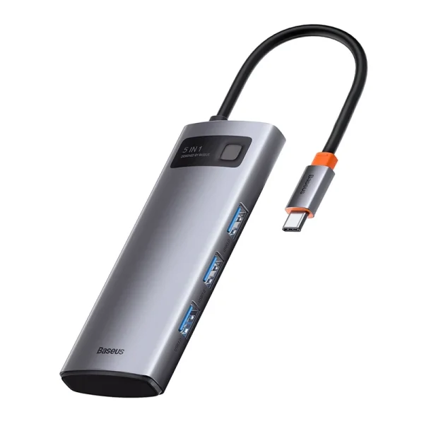 Hub 5in1 Baseus Metal Gleam Series, USB-C to 3x USB 3.0 + HDMI + USB-C PD - Image 6