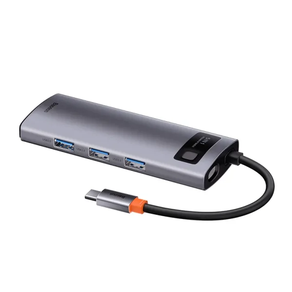 Hub 5in1 Baseus Metal Gleam Series, USB-C to 3x USB 3.0 + HDMI + USB-C PD - Image 4