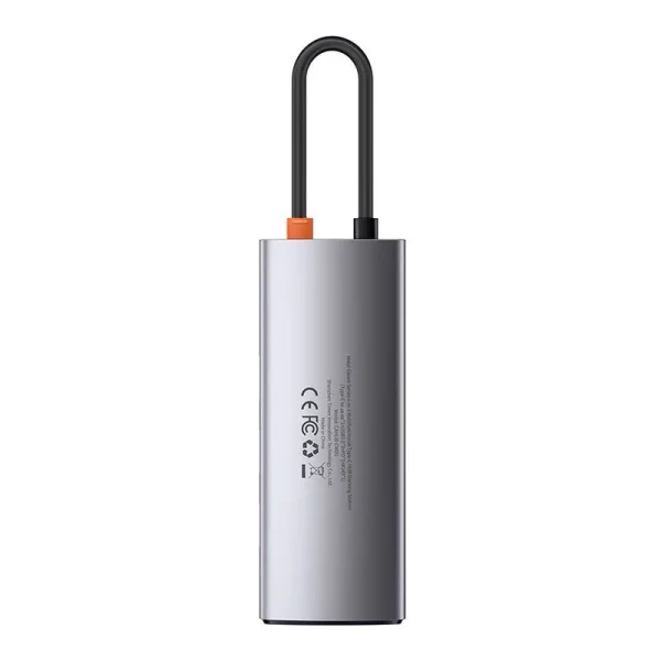 Hub 6in1 Baseus Metal Gleam Series, USB-C to 3x USB 3.0 + HDMI + USB-C PD + Ethernet RJ45 - Image 3