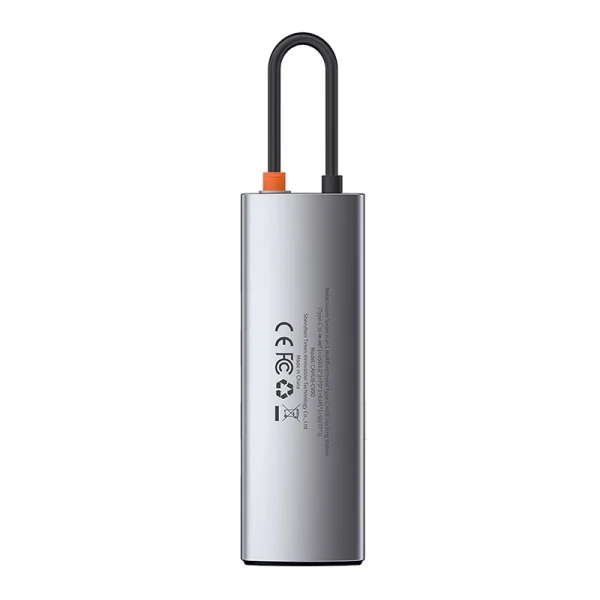 Hub 8in1 Baseus Metal Gleam Series, USB-C to 3x USB 3.0 + HDMI + USB-C PD + Ethernet RJ45 + microSD/SD - Image 6
