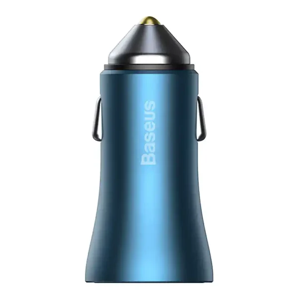Baseus Golden Contactor Pro car charger, USB + USB-C, QC4.0+, PD, SCP, 40W (blue) + USB-C - Lightning cable 1m (blue) - Image 5
