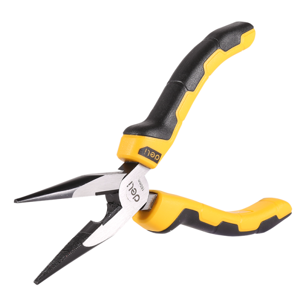 Long Nose Pliers 6" Deli Tools EDL2106 (yellow) - Image 2