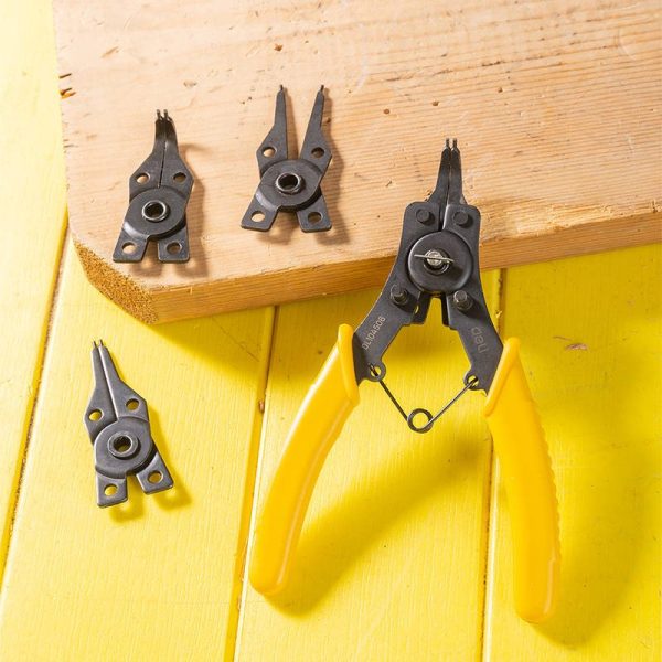 Circlip Pliers 6" Deli Tools EDL104506 (yellow) - Image 3