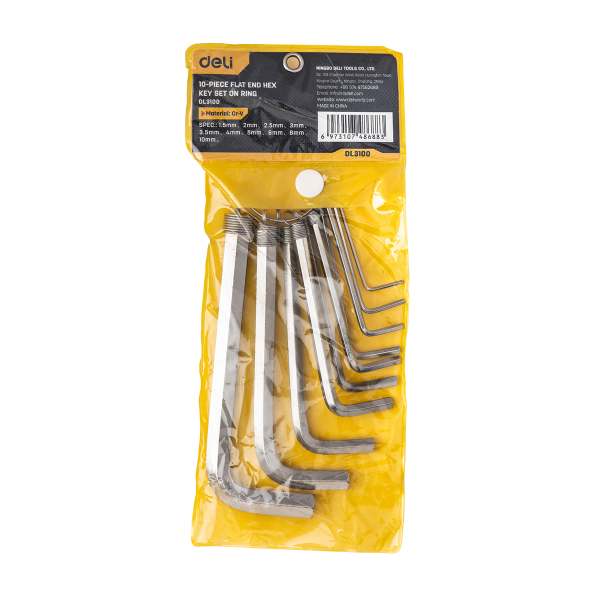 Hex Key Sets 1.5-10mm Deli Tools EDL3100 (silver) - Image 5