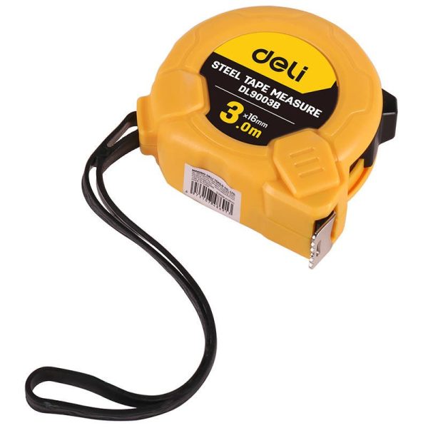 Steel Measuring Tape 3m/16mm Deli Tools EDL9003B (yellow) - Image 3