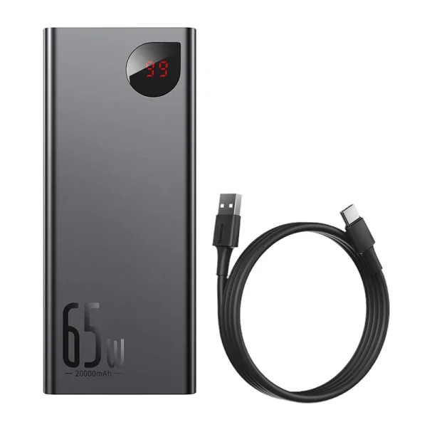 Powerbank Baseus Adaman Metal 20000mAh PD QC 3.0 65W 2xUSB + USB-C + micro USB (Black) - Image 5
