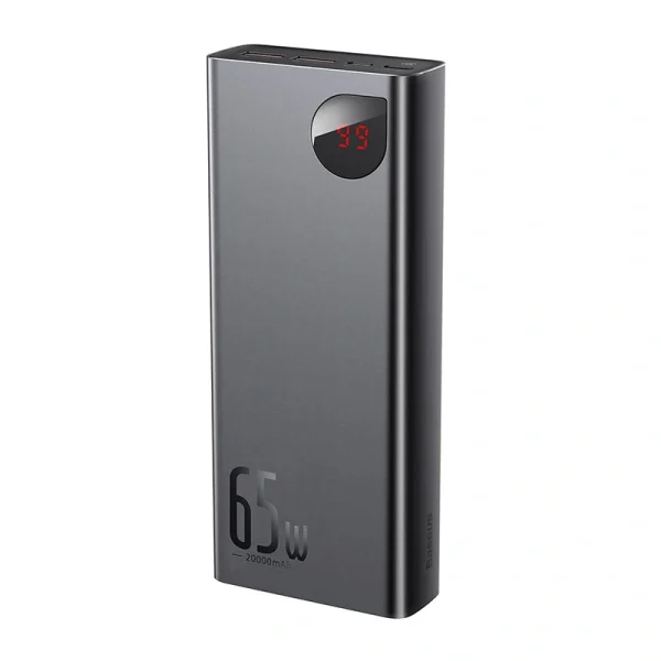 Powerbank Baseus Adaman Metal 20000mAh PD QC 3.0 65W 2xUSB + USB-C + micro USB (Black) - Image 4