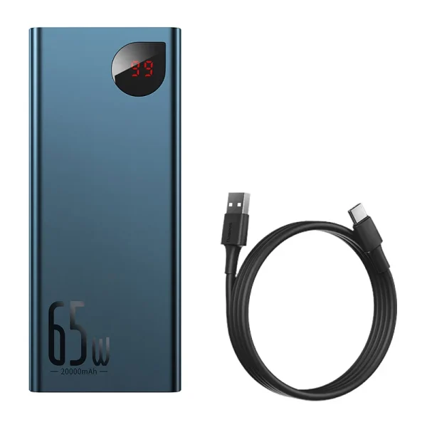 Powerbank Baseus Adaman Metal 20000mAh PD QC 3.0 65W 2xUSB + USB-C + micro USB (Blue) - Image 2