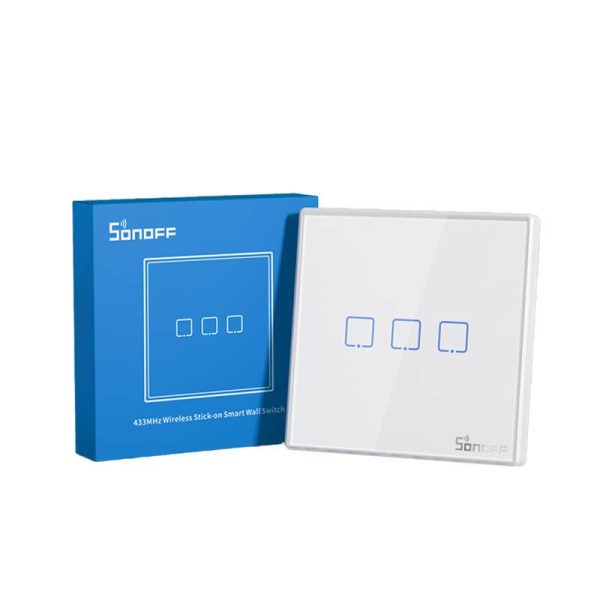 Smart Wireless Wall Switch Sonoff T2EU3C-RF 433MHz (3-channel) - Image 3