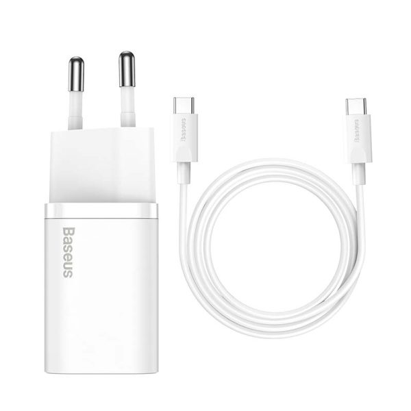 Baseus Super Si Quick Charger 1C 25W with USB-C cable for USB-C 1m (white) - Image 3