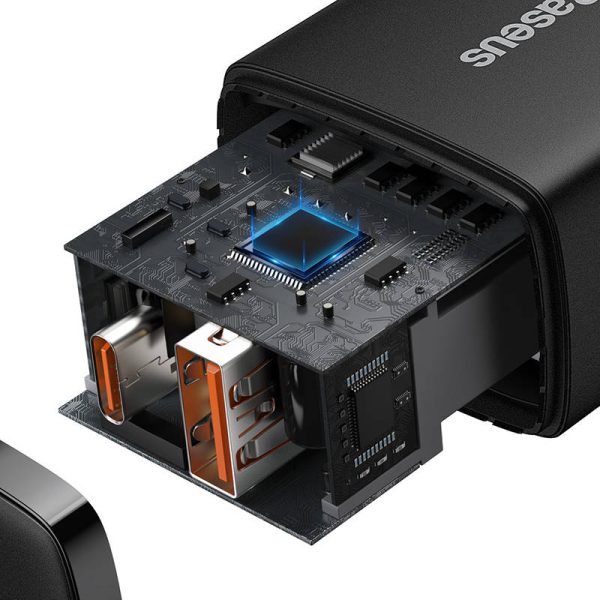 Baseus Compact Quick Charger, USB, USB-C, 20W (black) - Image 5