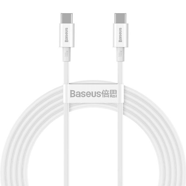Baseus Superior Series Cable USB-C to USB-C, 100W, 2m (white) - Image 2