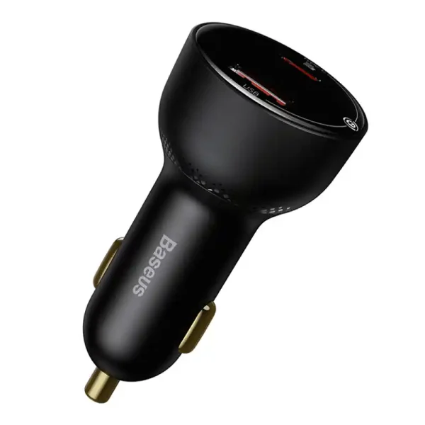 Car charger Baseus Superme, USB, USB-C, 100W (black) - Image 4