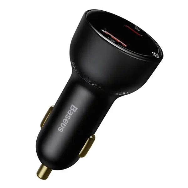 Car charger Baseus Superme, USB, USB-C, 100W + USB-C cable (black) - Image 5