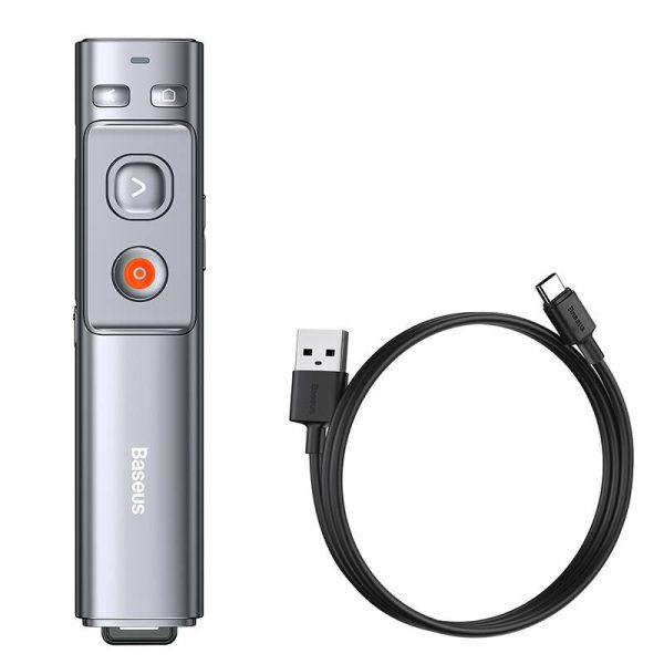 Baseus Orange Dot Multifunctionale remote control for presentation, with a laser pointer - gray - Image 2