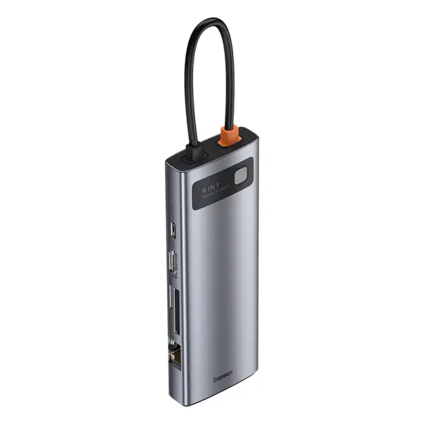 Hub 9in1 Baseus Metal Gleam Series, USB-C to 3x USB 3.0 + HDMI + USB-C PD + Ethernet RJ45 + microSD/SD + VGA - Image 4
