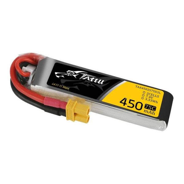 Battery Tattu 450mAh 7.4V 75C 2S1P Long XT30 - Image 3