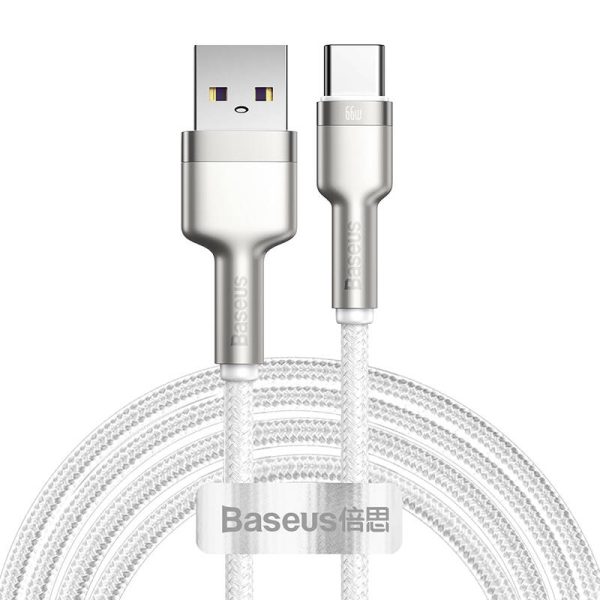 USB cable for USB-C Baseus Cafule, 66W, 2m (white) - Image 2