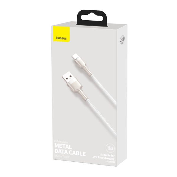 USB cable for USB-C Baseus Cafule, 66W, 2m (white) - Image 6