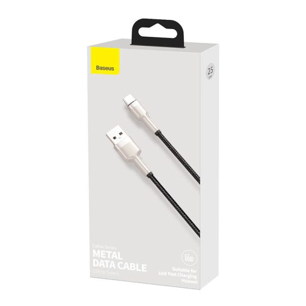 USB cable for USB-C Baseus Cafule, 66W, 0.25m (black) - Image 6