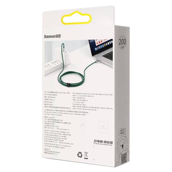 Cable USB-C to USB-C Baseus Display, 100W, 2m (green) - Image 6