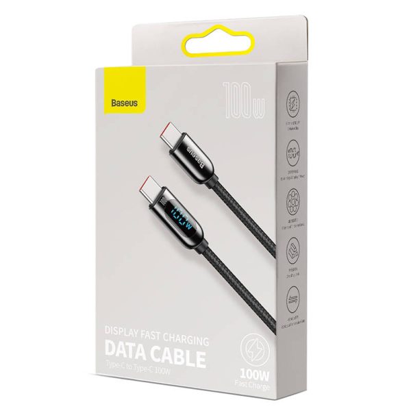 Cable USB-C to USB-C Baseus Display, 100W, 2m (black) - Image 5
