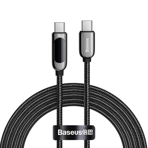Cable USB-C to USB-C Baseus Display, 100W, 2m (black) - Image 2