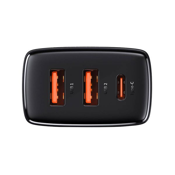 Charger Baseus Compact Quick Charger, 2xUSB, USB-C, PD, 3A, 30W (czarna) - Image 5