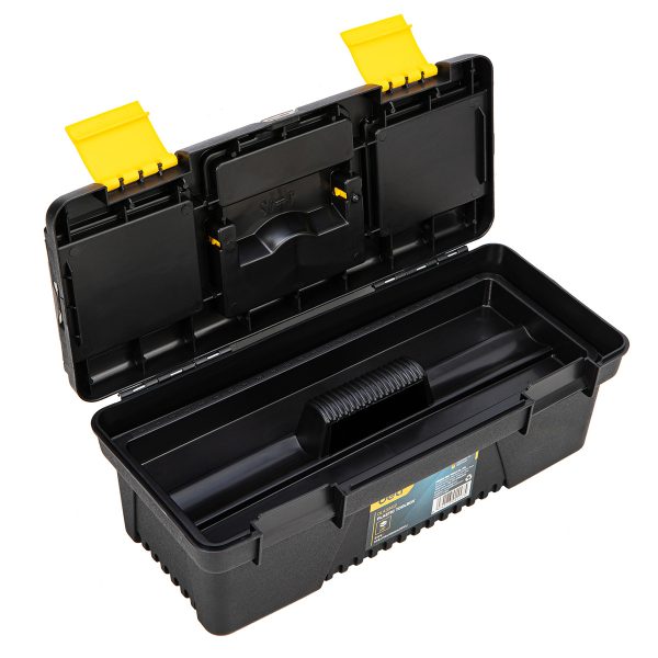 Plastic Tool Box Deli Tools EDL432412, 12'' (yellow) - Image 2