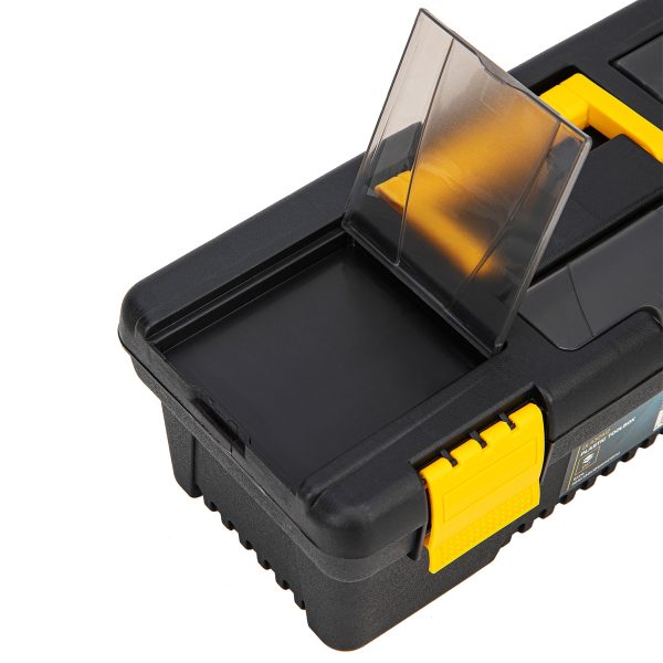 Plastic Tool Box Deli Tools EDL432412, 12'' (yellow) - Image 4