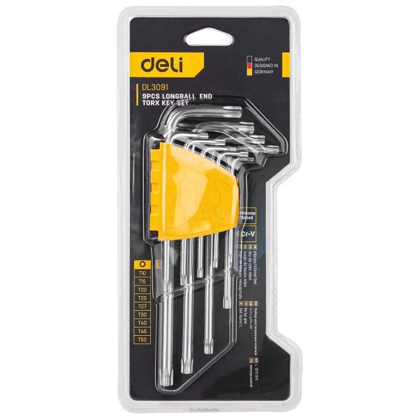 Torx Hex Key Sets 1.5-10mm Deli Tools EDL3091 (silver) - Image 3