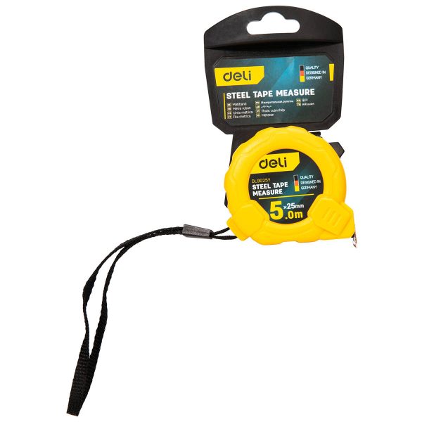 Steel Measuring Tape 5m/25mm Deli Tools EDL9025Y (yellow) - Image 5