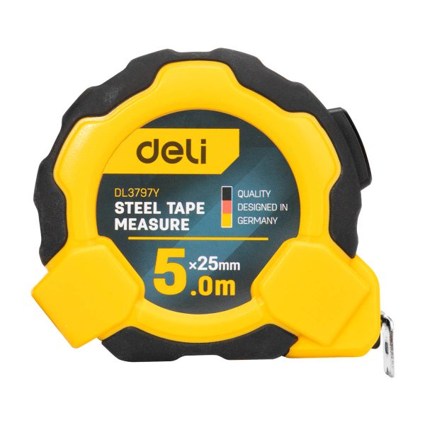 Steel Measuring Tape 5m/25mm Deli Tools EDL3797Y(yellow) - Image 2